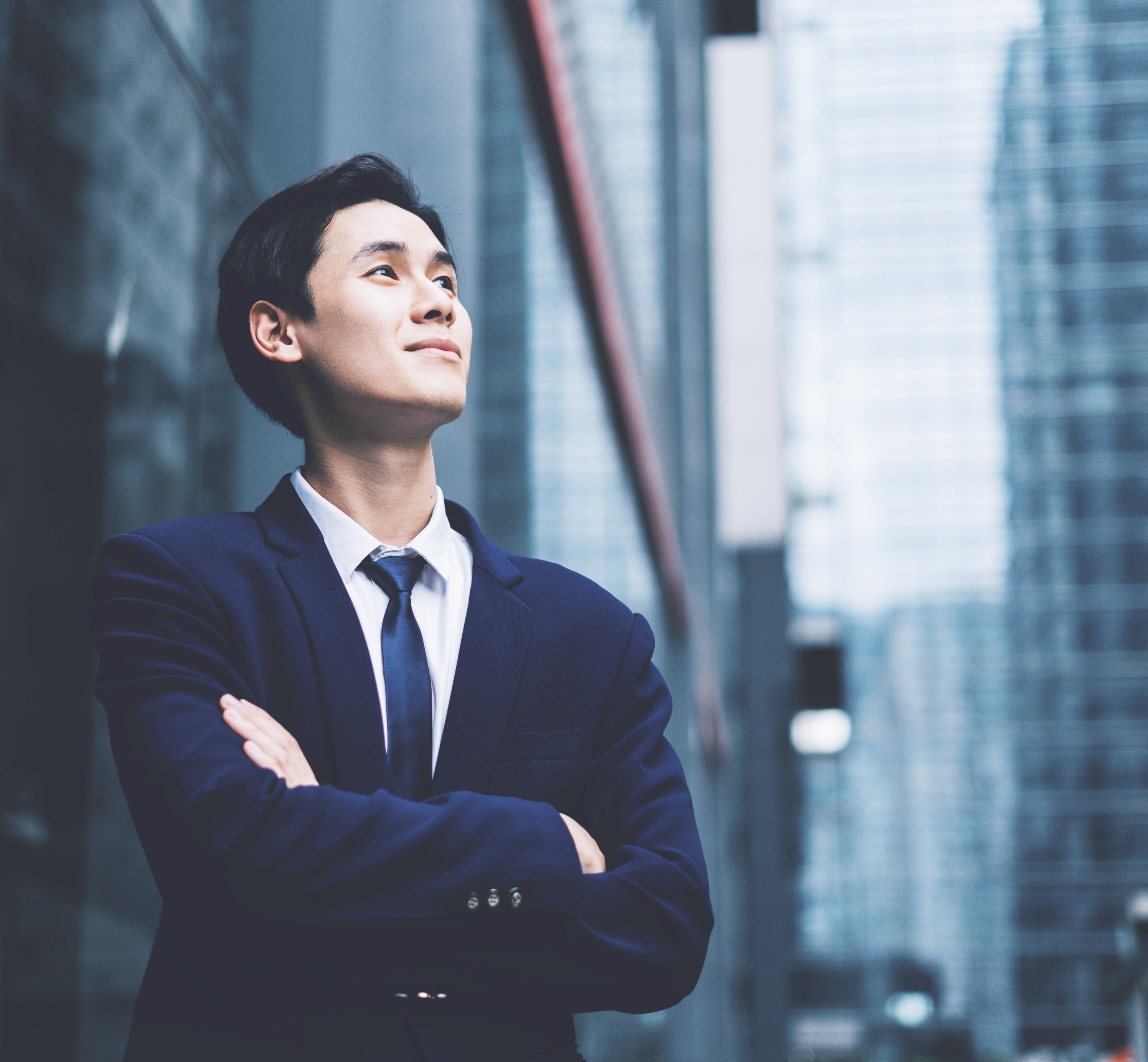A man facing a board