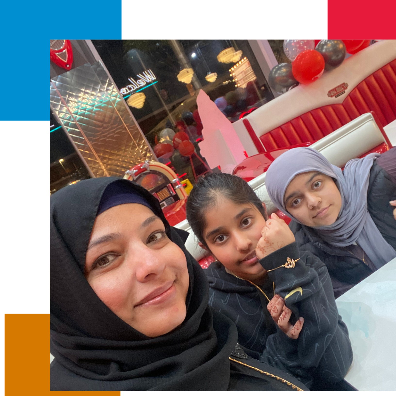 Woman with two children