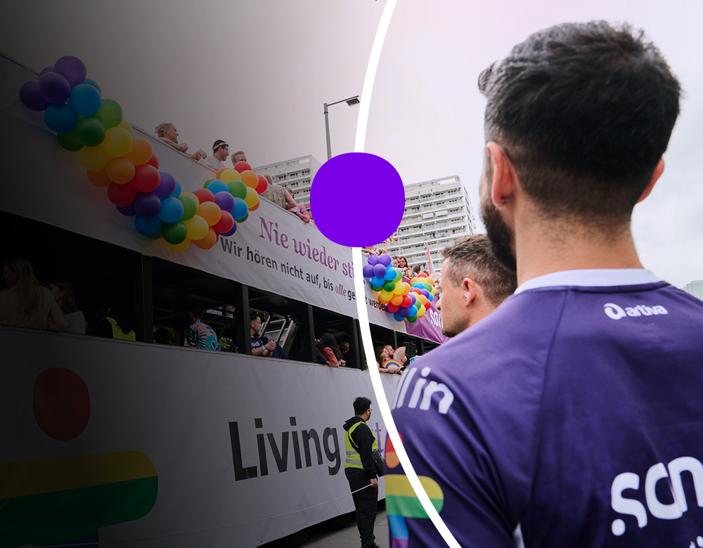 A group celebrating diversity at a pride parade.