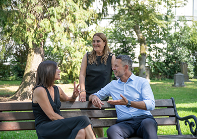 Meeting in the park at the ERGO Campus