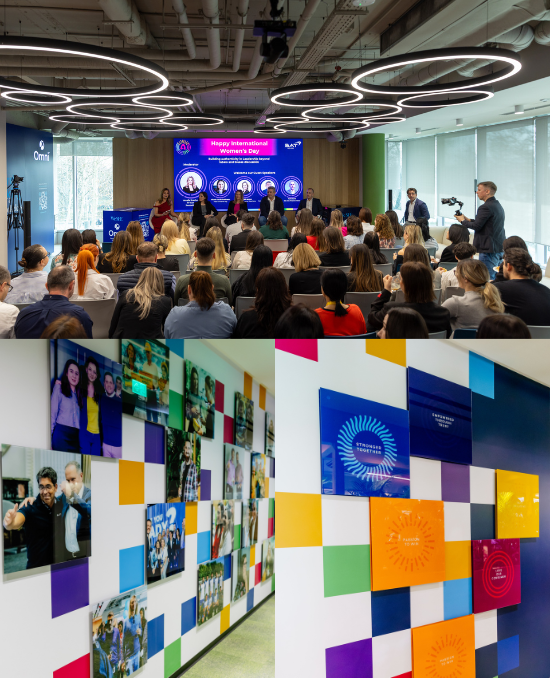A talk held for International Women's Day and Bucharest's office walls with BAT's values