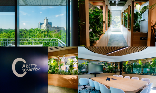 BAT Bucharest's office spaces including coworking spaces, cutting-edge meeting rooms and panoramic-view terraces