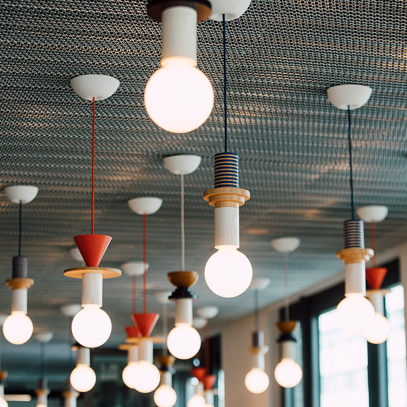 Image of office environment showing lighting in the office
