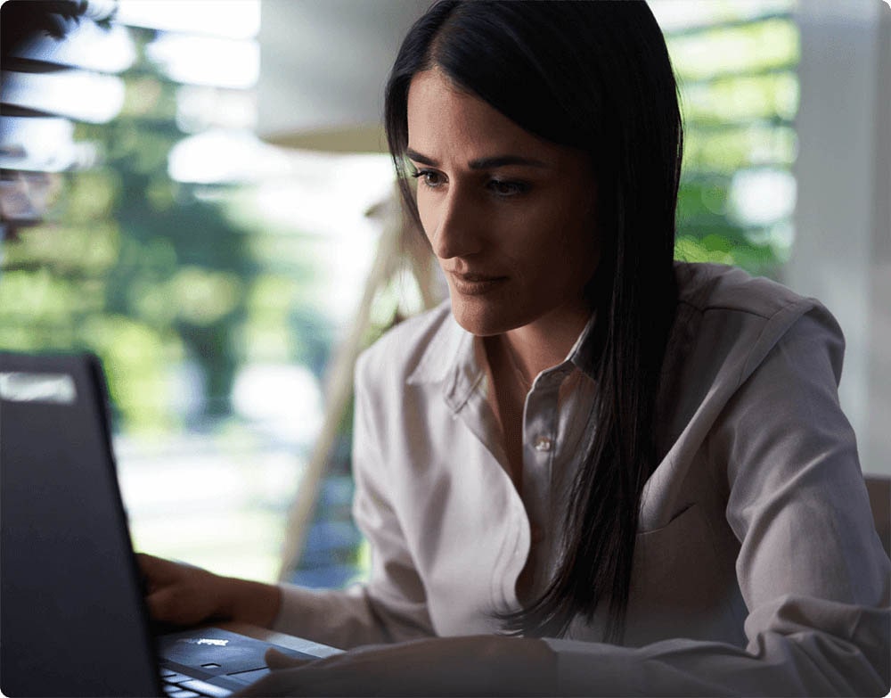 Woman working at computer