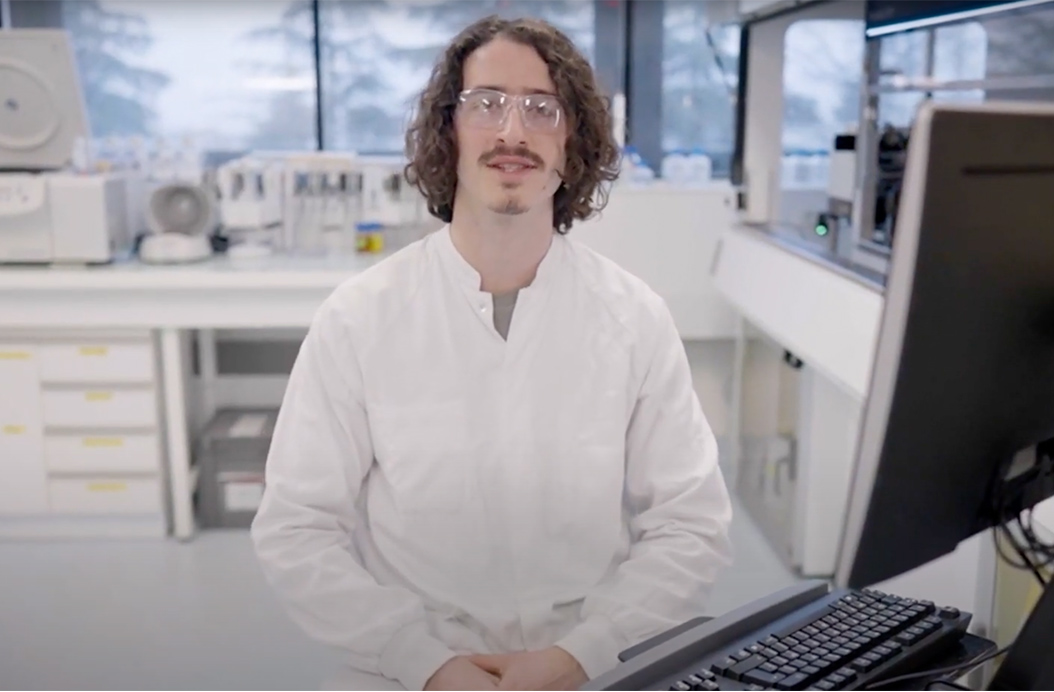Close-up of lab equipment in use