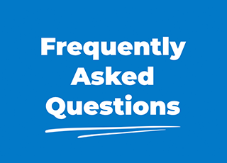 Frequently Asked Questions banner on blue background