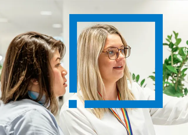 Team members working together in office
