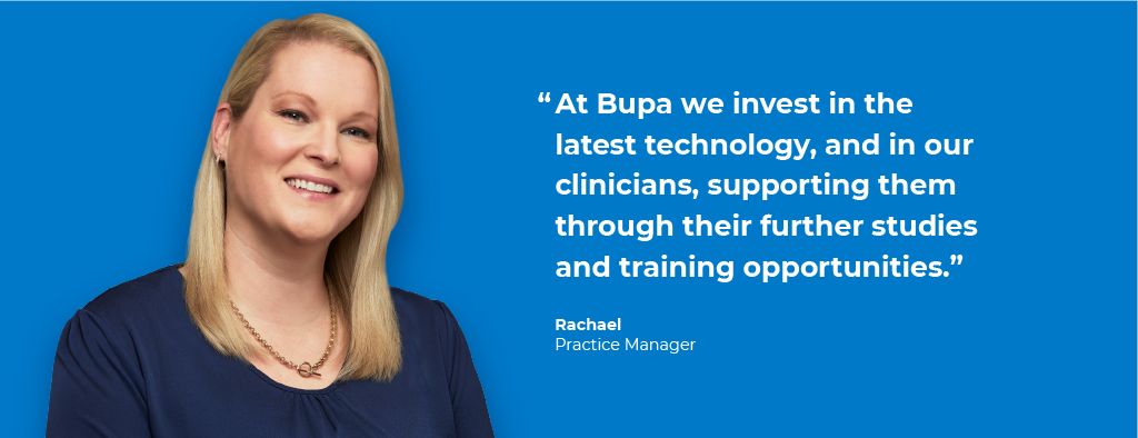 Professional portrait with quote on training support
