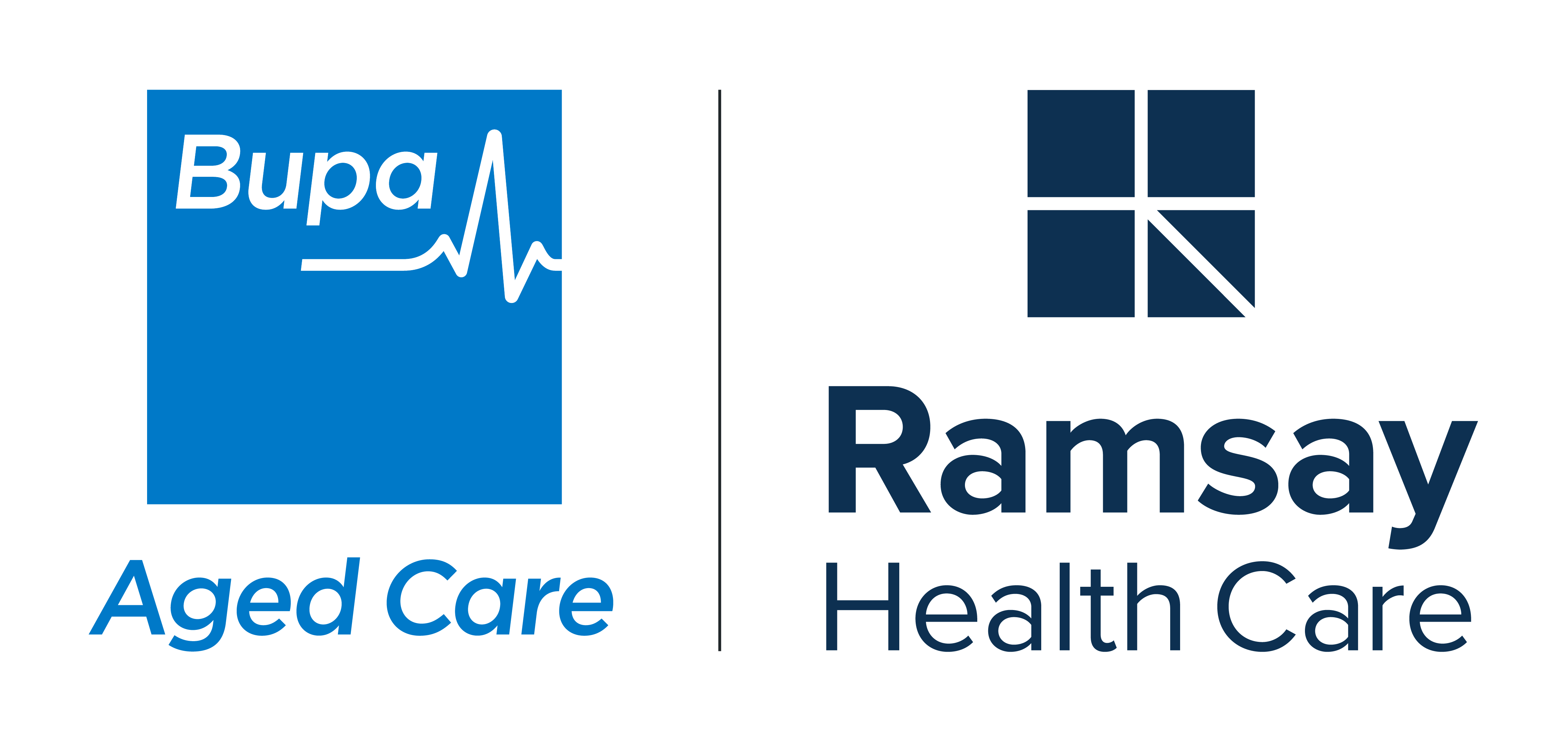 Bupa Aged Care and Ramsay Health Care logos