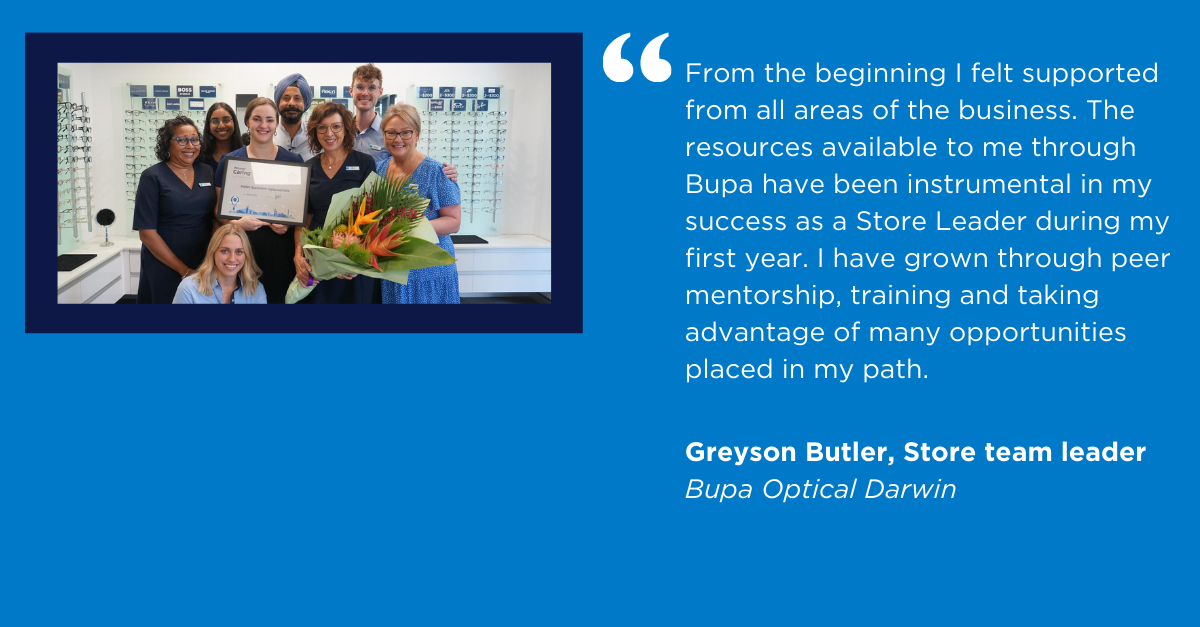 Team holding certificate with testimonial quote