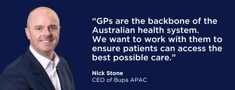 Portrait with quote on Australian healthcare