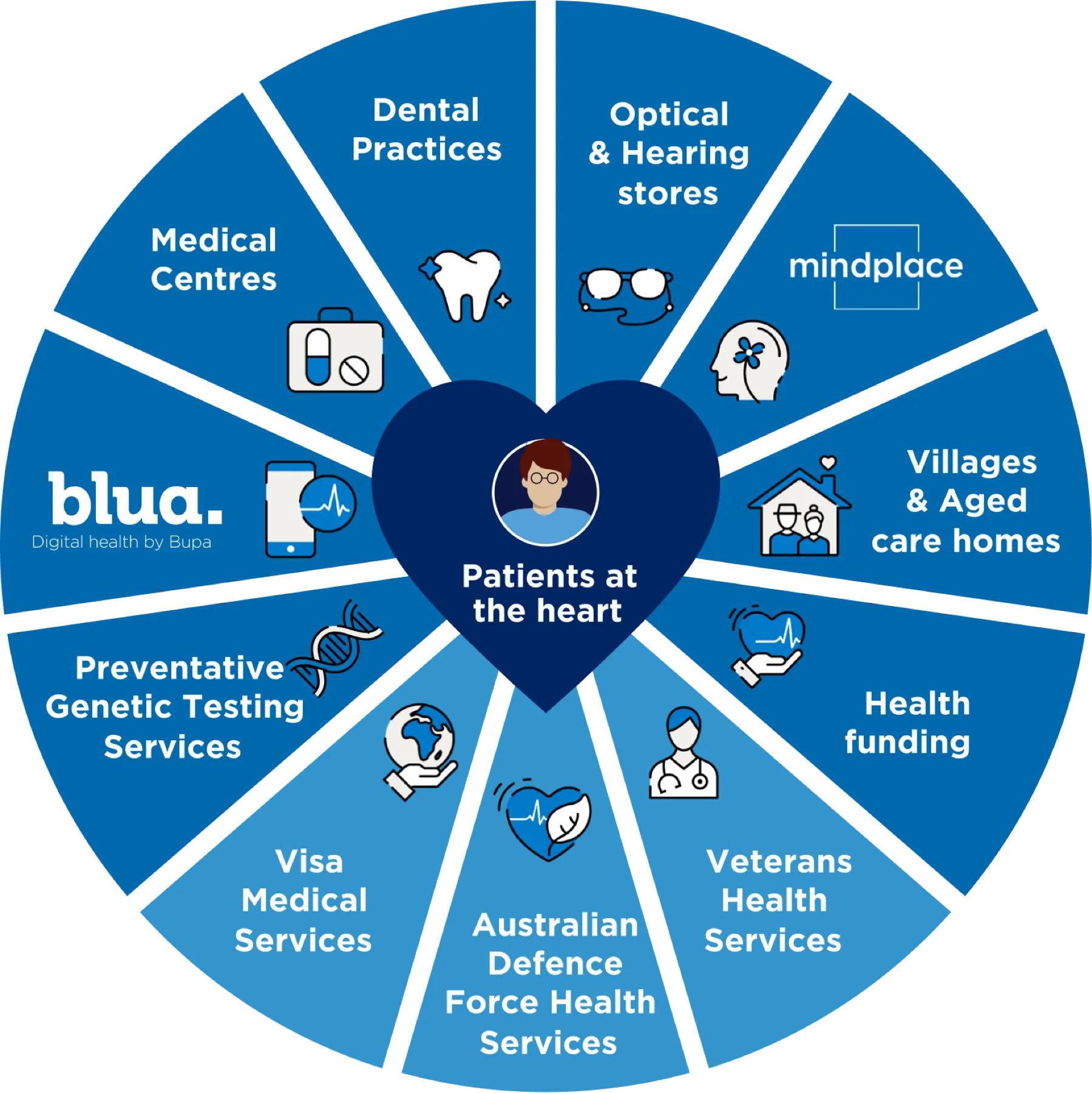 Bupa services wheel