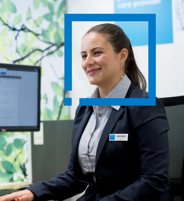 health insurance agent smiling