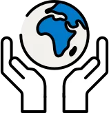 Hands supporting the Earth Icon