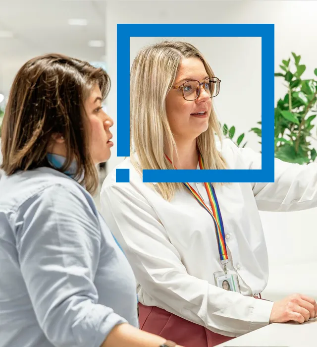 Team members working together in office