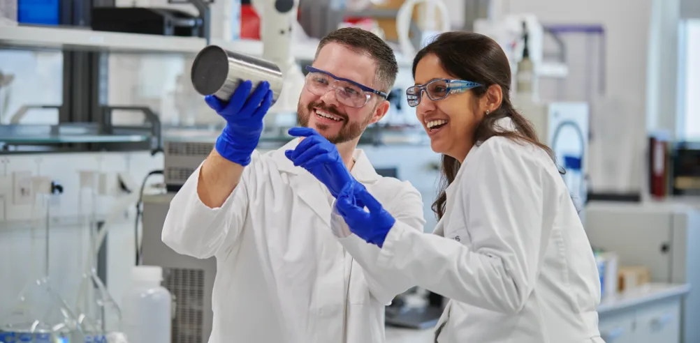 Scientists laughing