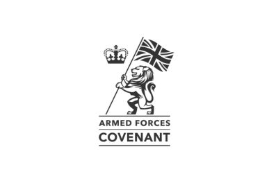 Armed Forces Covenant logo with lion and UK flag