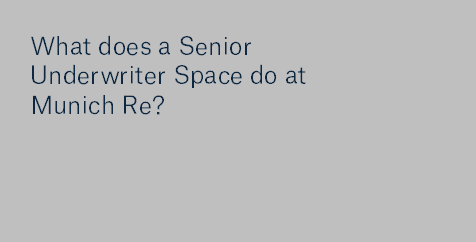 What does a Senior Underwriter Space do at Munich Re?