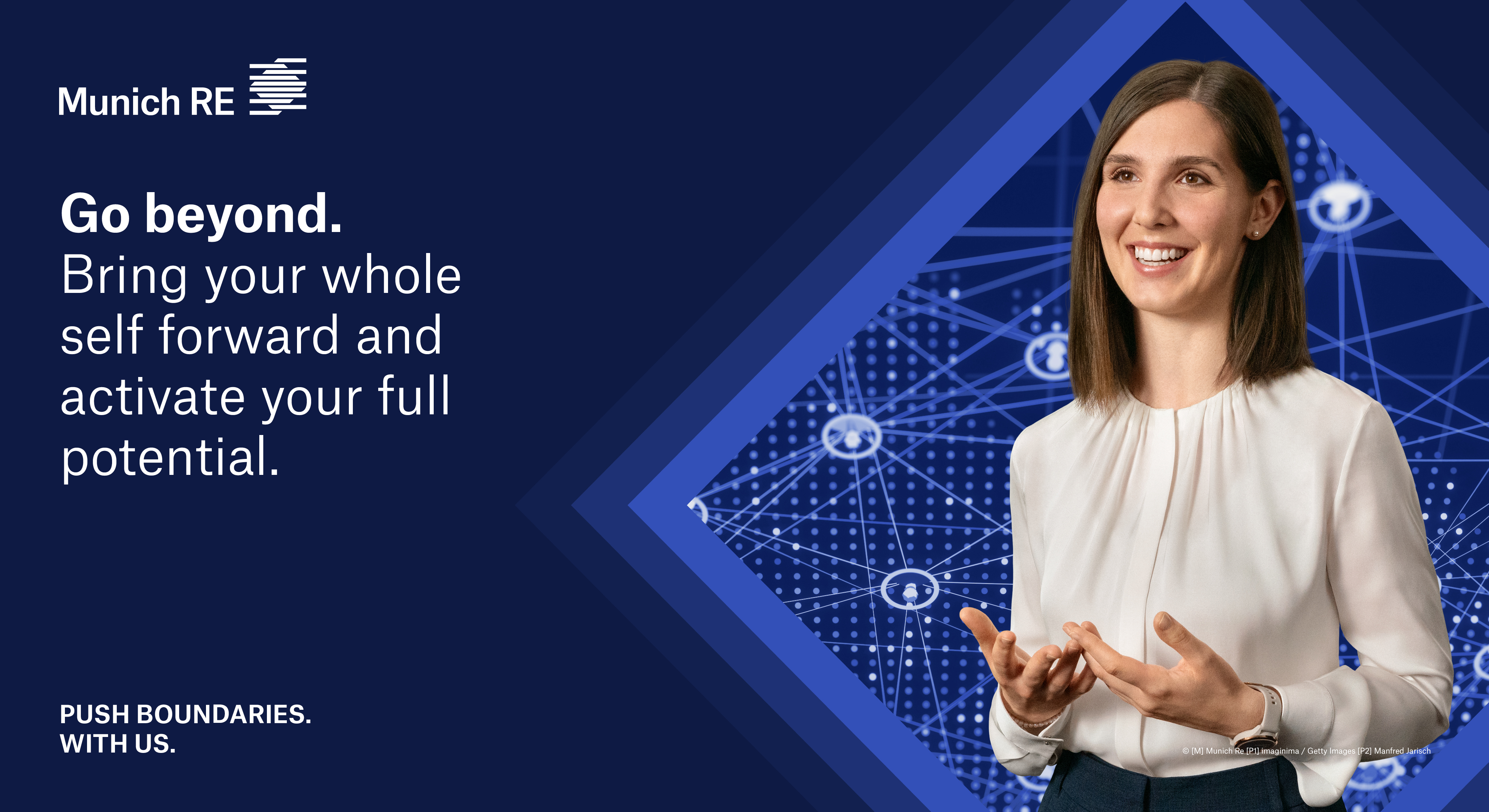 Woman standing in front of a technical background.