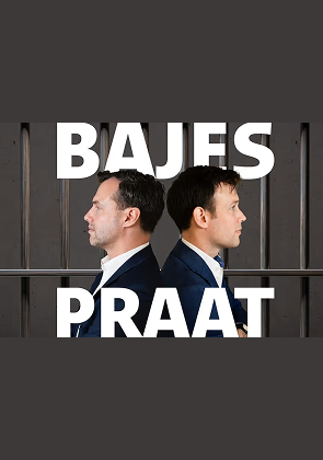 Twee mannen rug aan rug met tekst Bajespraat groot