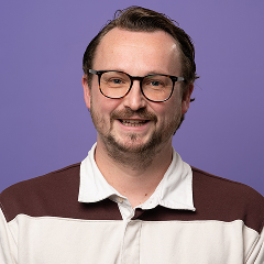 Portret van man met bril en baard