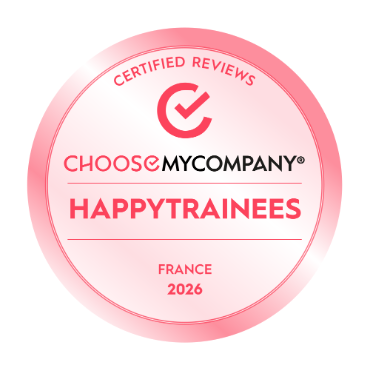 HappyTrainees certified reviews badge, France 2026