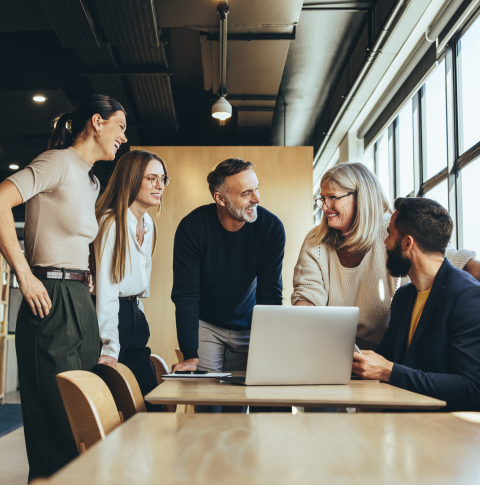 People working together in a professional office environment