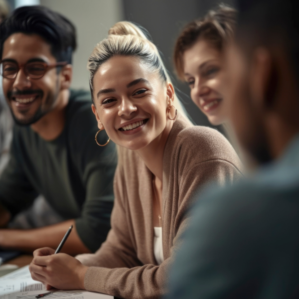 People working together in a professional office environment