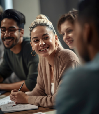 People working together in a professional office environment