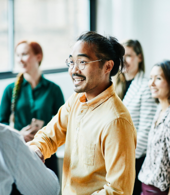 People working together in a professional office environment