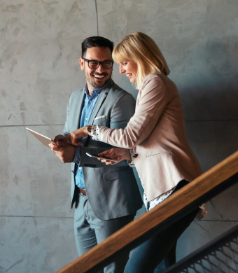 People working together in a professional setting.