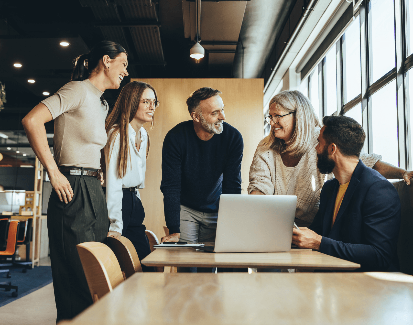 People working together in a professional setting.