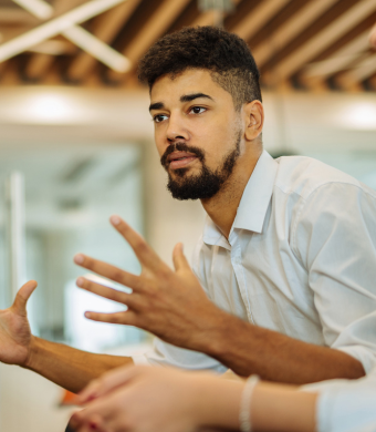 People working together in a professional office environment