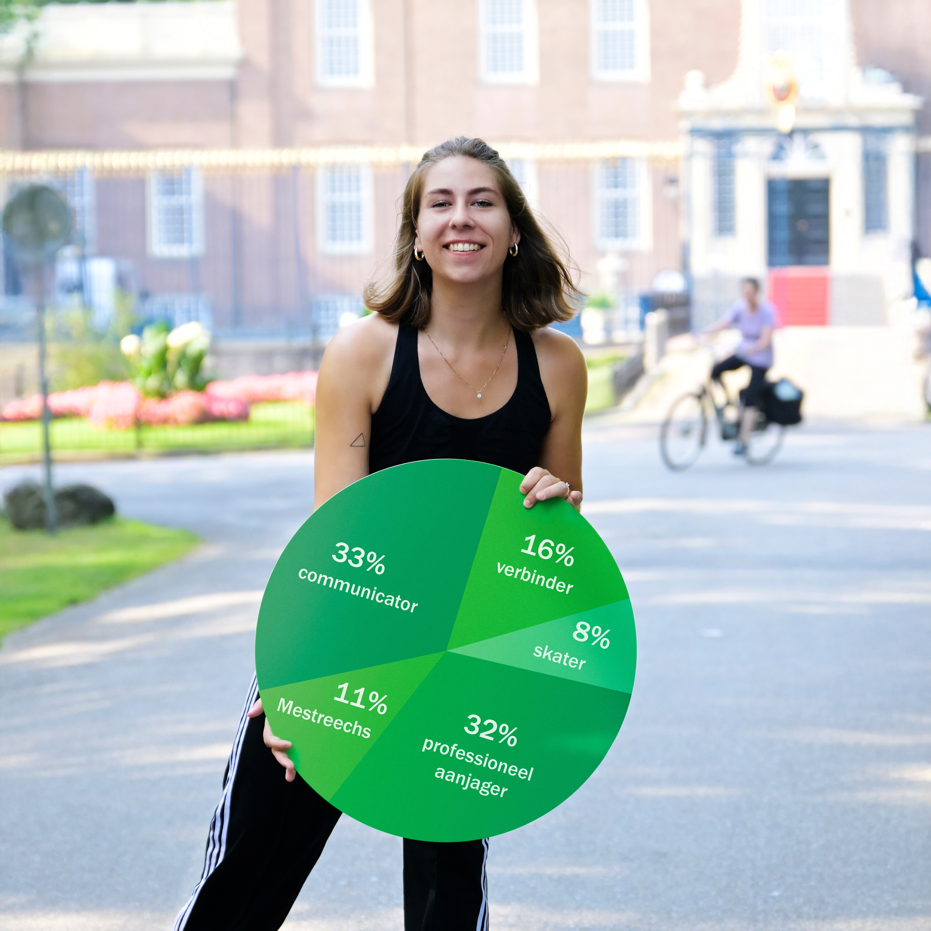 Medewerker loopt over campus met talentenprofiel