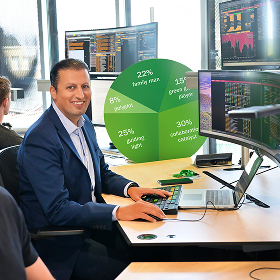 Man sitting in front of computer