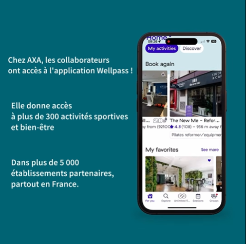 Capture d’écran de l’application Wellpass AXA