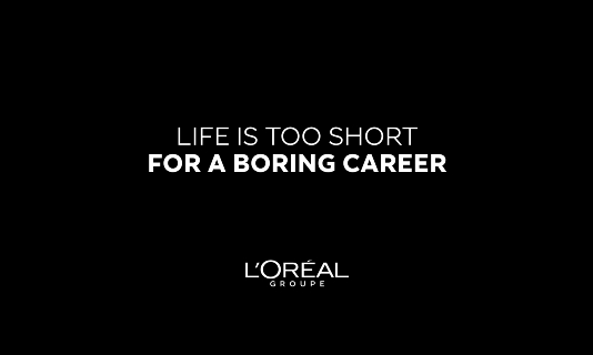 L'Oreal logo with campaign text