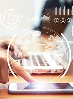 Interface futuriste de tableau de bord analytique mobile