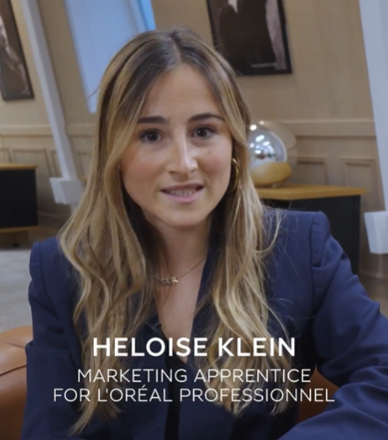 Person speaking in a video interview setting