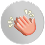 Emoji applaudissements dans un bouton circulaire gris