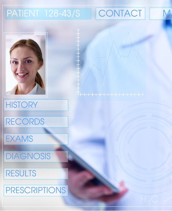 Digital patient records interface on tablet