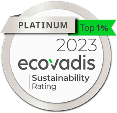 Platinum Top 1% 2023 - ecovadis Sustainability Rating