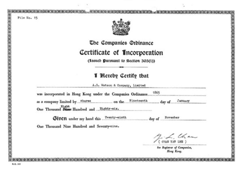 Certificaat van oprichting document