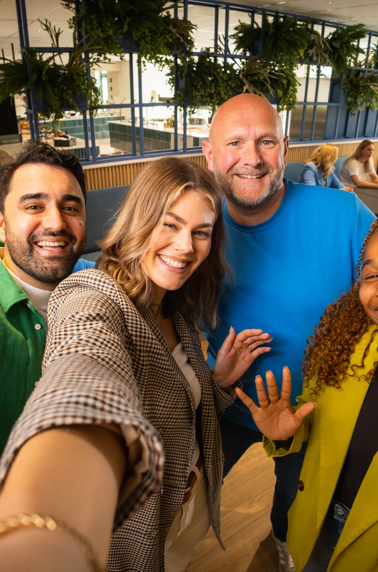 People taking selfie