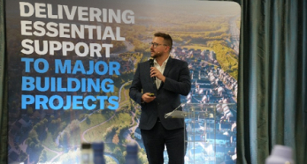 Speaker presenting at construction conference